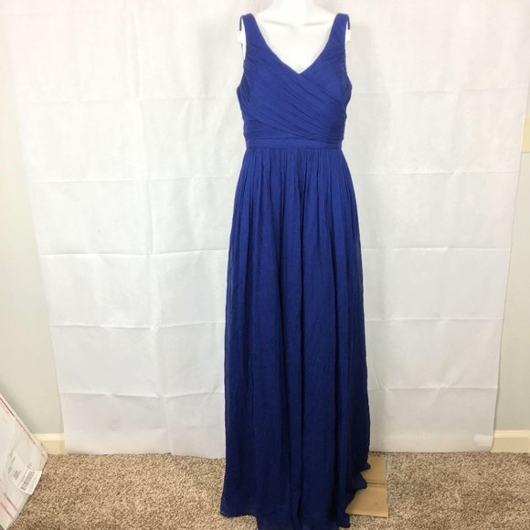 J. Crew Dresses & Skirts - J Crew Heidi Silk Chiffon Navy Blue Gown Sz 6 New